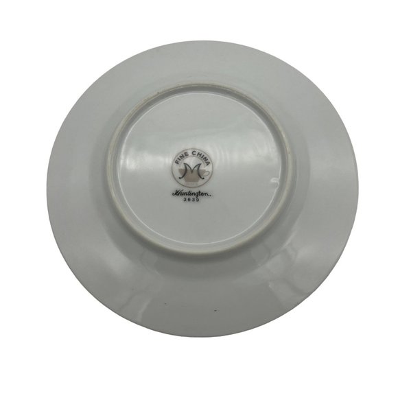 Fine China of Japan Huntington 2 Bread Butter Plates White Flowers Platinum Trim - Picture 5 of 7